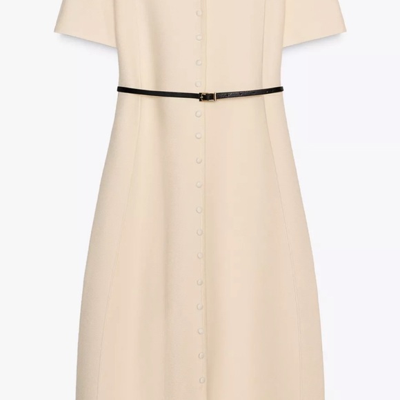Zara Dresses & Skirts - Zara Cream Flutter Sleeve Midi Dress